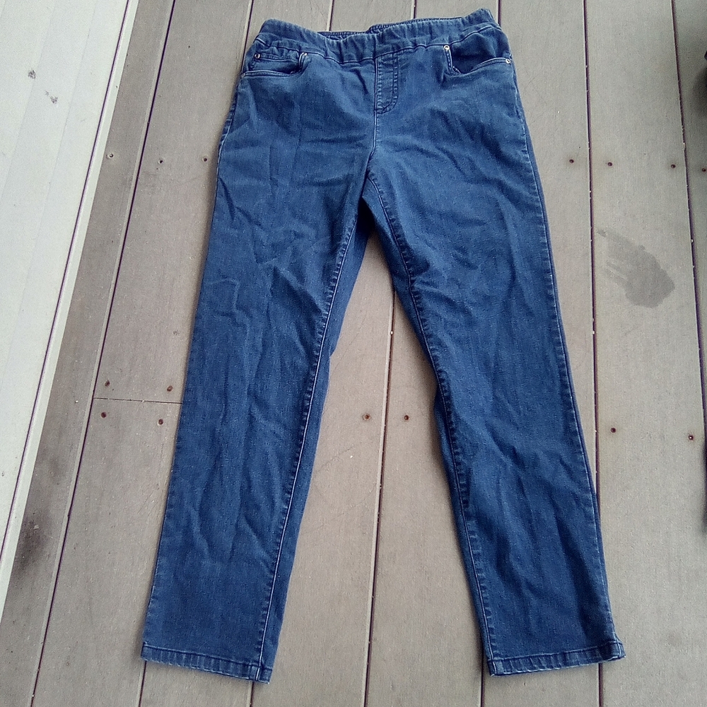APPLESEED'S Stylish Blue Women's Straight Jeans SIZE 10 Elastic Waist